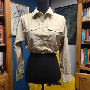 Primark Crop Button Shirt Size 4